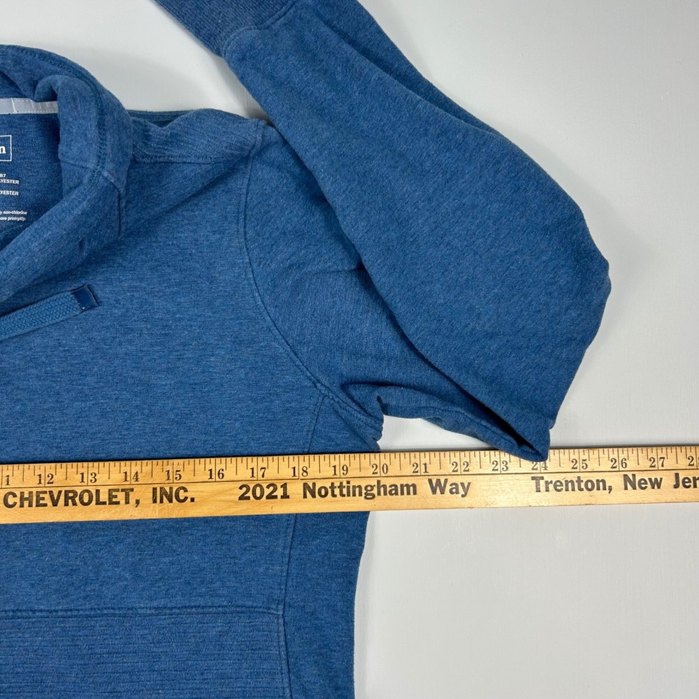 LL Bean Womens Funnel Neck Pullover Blue Heathered Sweatshirt Thumbholes Size M - Picture 6 of 9